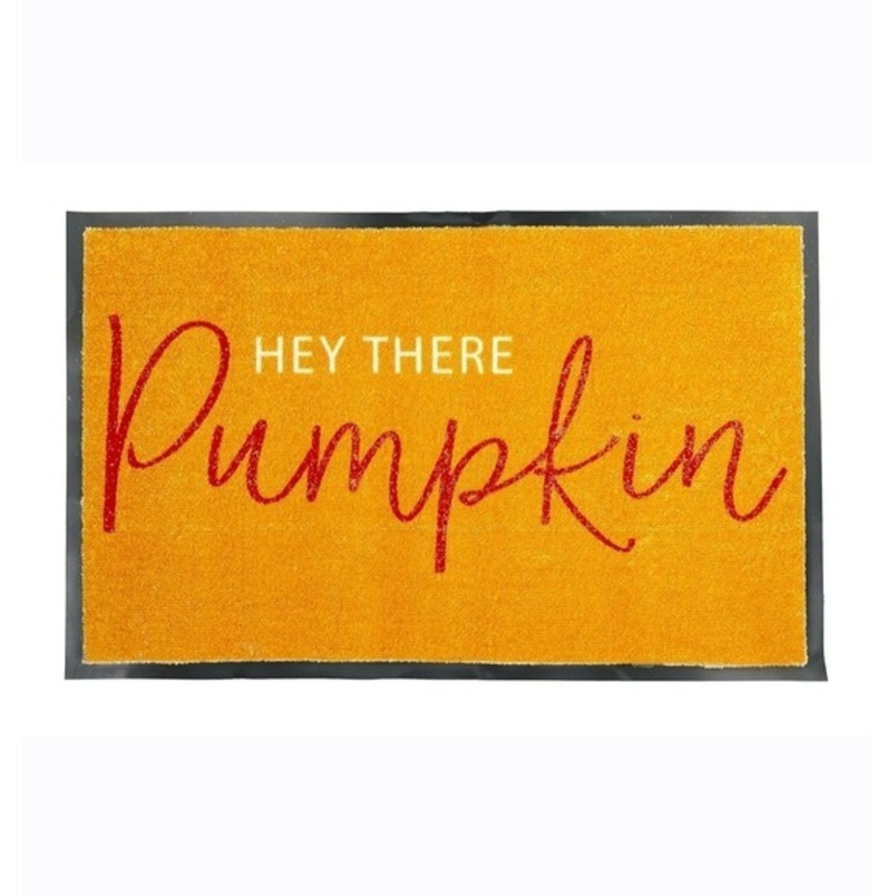 Hey There Pumpkin Halloween Doormat Orange Fall Outdoor Welcome Mat 30x18
